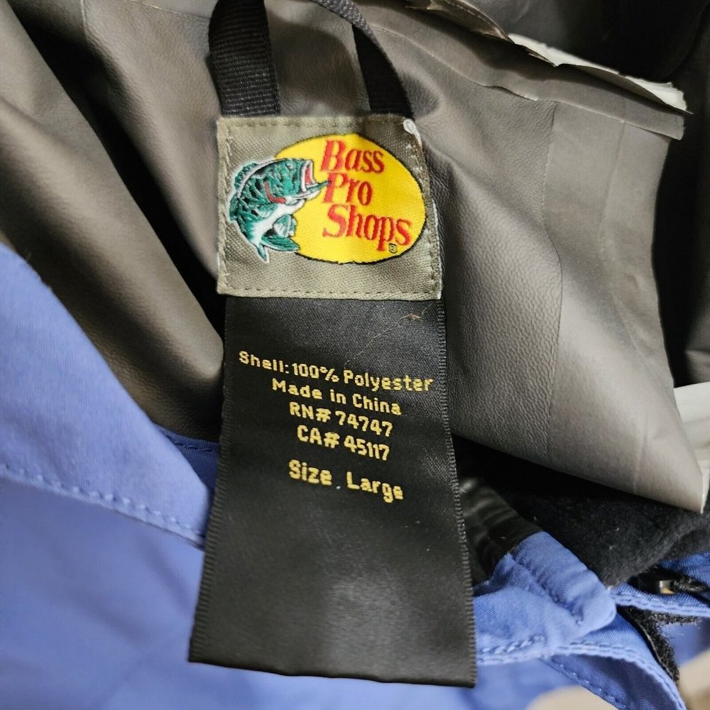 Bass Pro Shop Gore Tex Paclite‎ Blue Windbreaker Hooded Jacket Mens Size Large - Picture 4 of 14